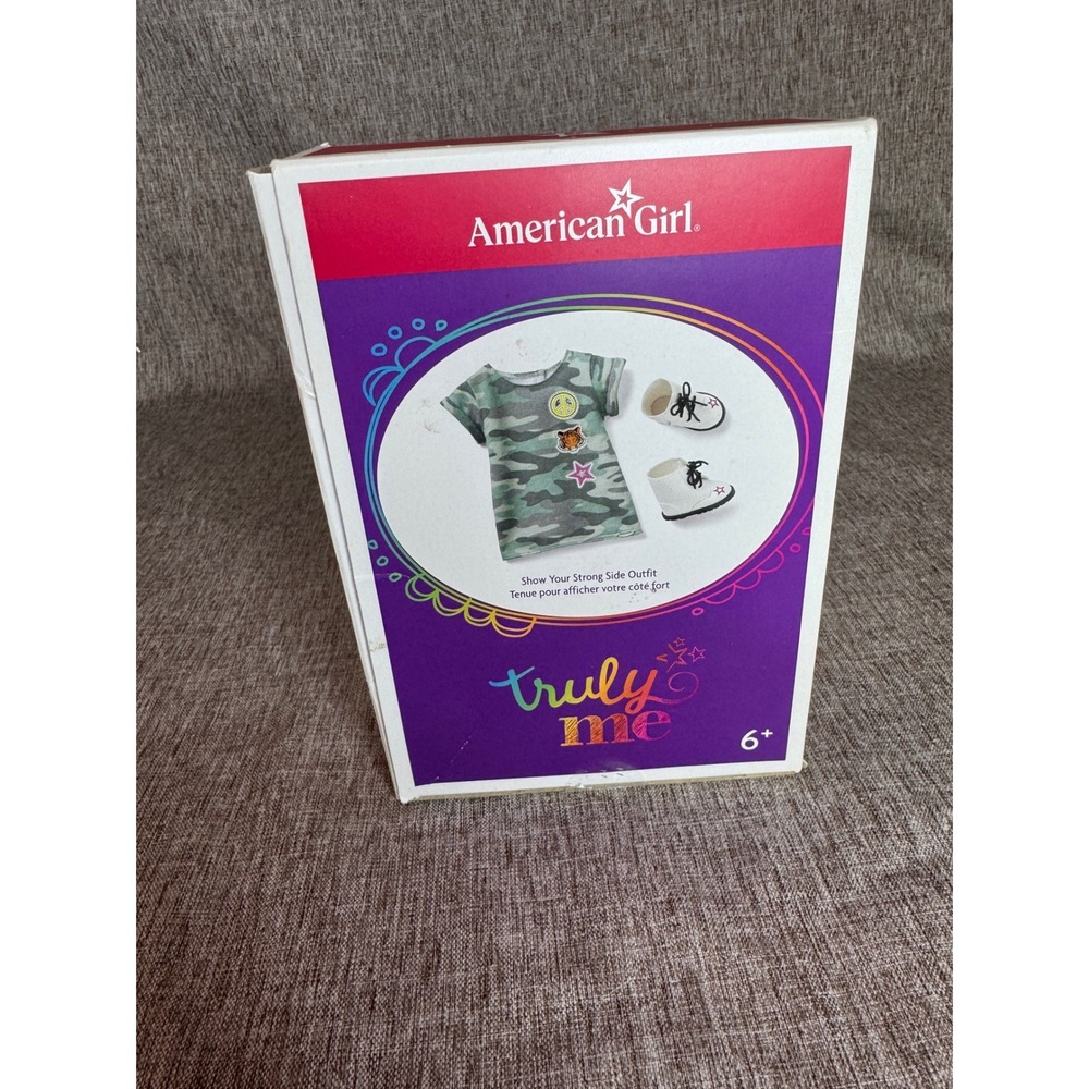 American Girl Truly Me Show Your Strong Side Camo Dress & Boots Outfit HJH79 NIB